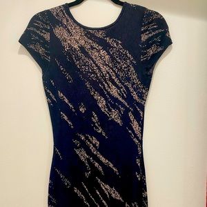 BCBG Fitted Midi Sweater Dress Scoop Back Size S